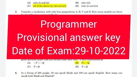 Programmer PSC Question Paper with Provisional Ans Key