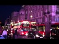 London at night - double decker busses