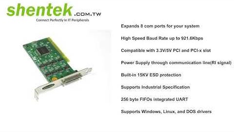 Industrial 8 port Serial RS232 RS 232 PCI Card Standard Low Profile Bracket shentek