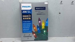 200 Phillips remains lit 7 color heavy duty twinkling multicolor mini lights 