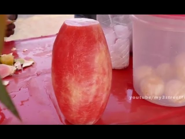 WATERMELON PEELING -  VASI STATION ROAD - MUMBAI STREET FOOD - 4K VIDEO street food