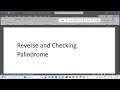 Reverse Number And Checking If It Is Palindrome Or Not || Shubham Karmakar