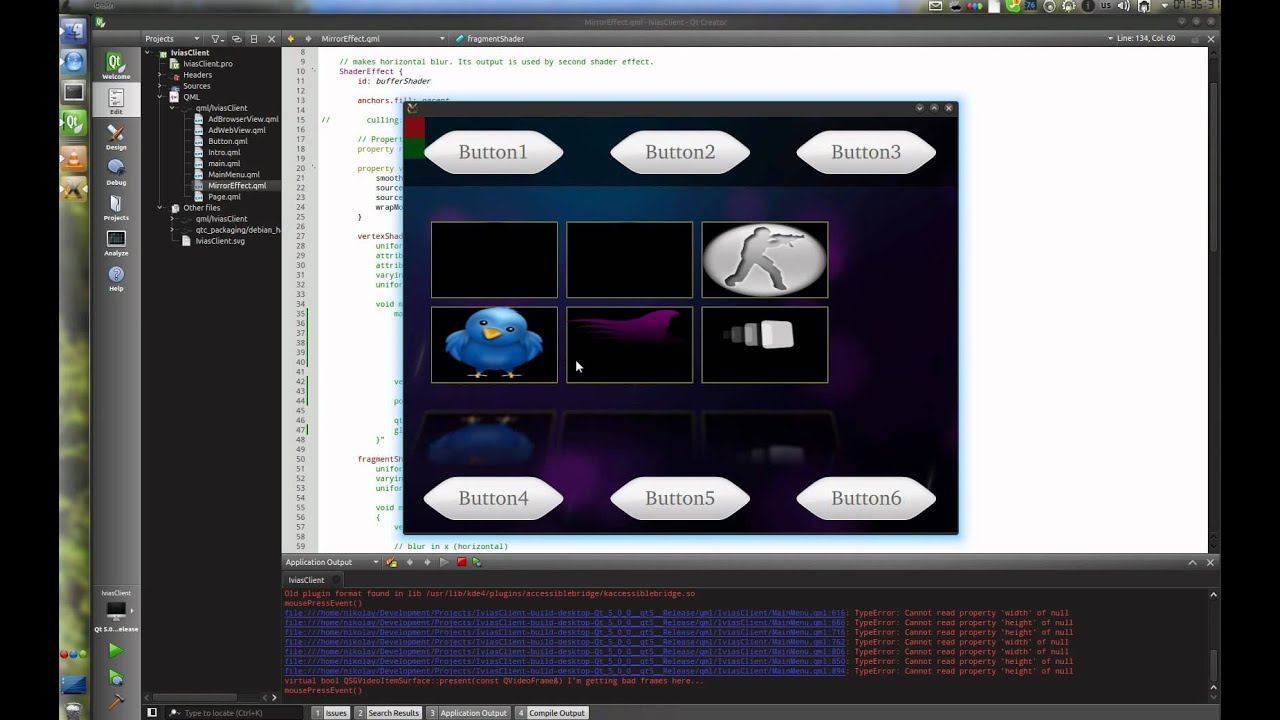 QML and MirrowEffect with OpenGL shaders - YouTube