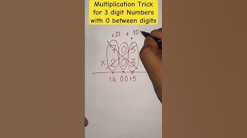 Multiplication Trick for 3 digit Numbers with 0 between digits 705 and 203 #math #multiplication