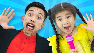 annie and suri pretend play kids play talk show with fun toy challenges