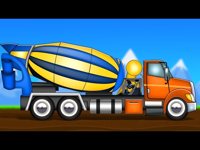 concrete mixer | formation and uses | videos for kids | construction vehicles class=