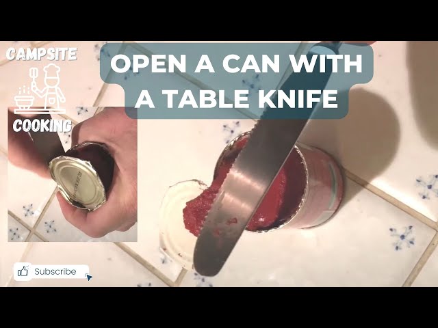 Open a can without a can opener #fyp #fypシ #survival #lifehack #campin, how to open a can with a can opener machine