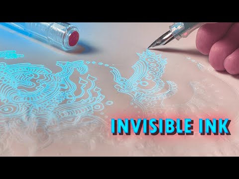 I Can't See What I'm Doing! Drawing with invisible ink, then making it glow ???