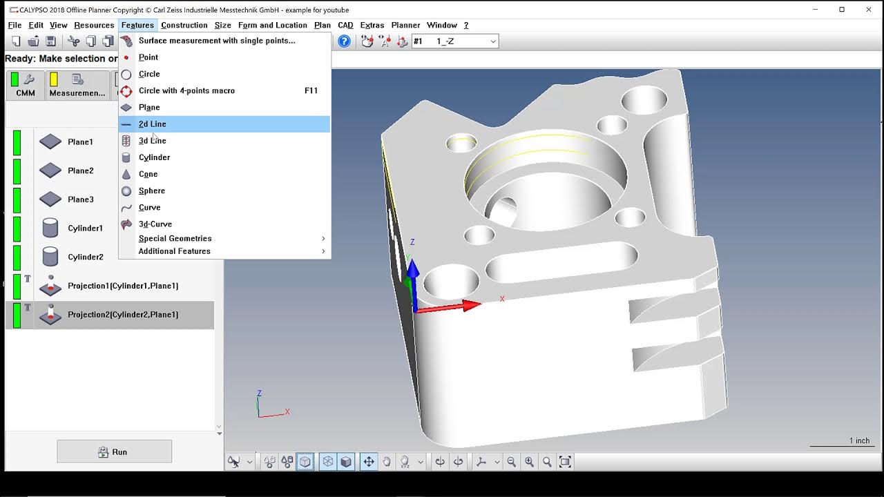 Zeiss CMM Calypso Construction Projections YouTube