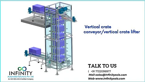 Crate Lifter: Infinity's Vertical Lift Conveyor System
