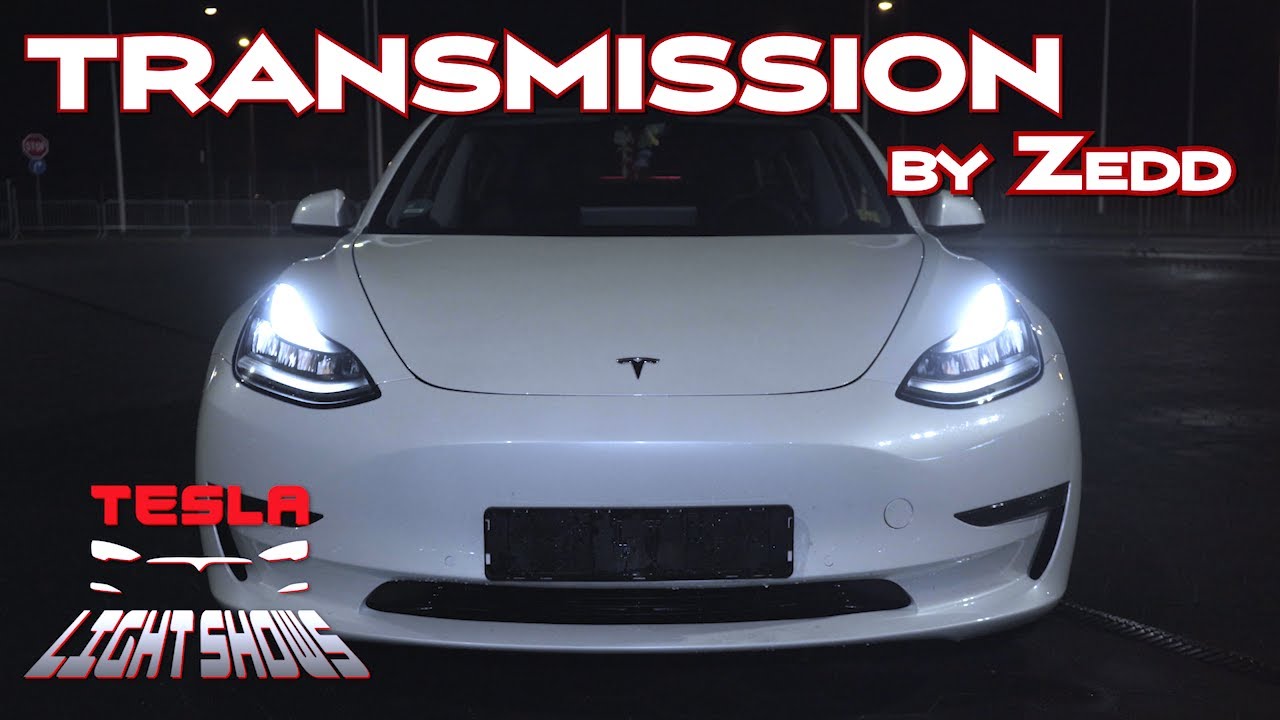 "Zedd Transmission" Tesla light show Incl. file download Tesla Model 3 YouTube