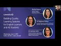 Building Quality Learning Systems for English Learners and All Students