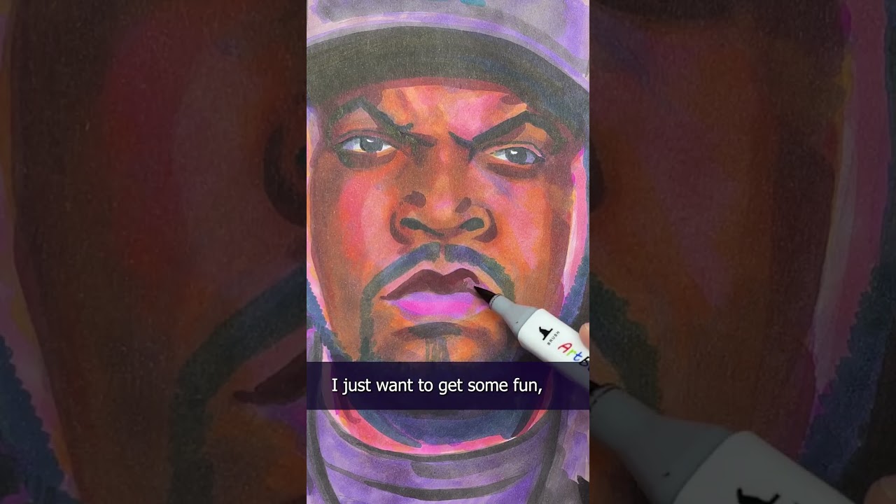 Blending Colored Pencils and Markers while Drawing @IceCubeCubevision