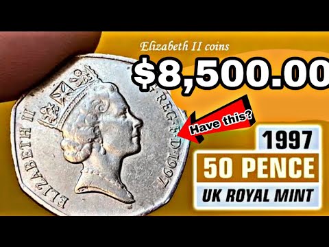 ?UK 50 Pence Most Valuable UK Fifty Pence1997 Coin Worth Up $8,322 Fifty Pence Coins Worth Money!