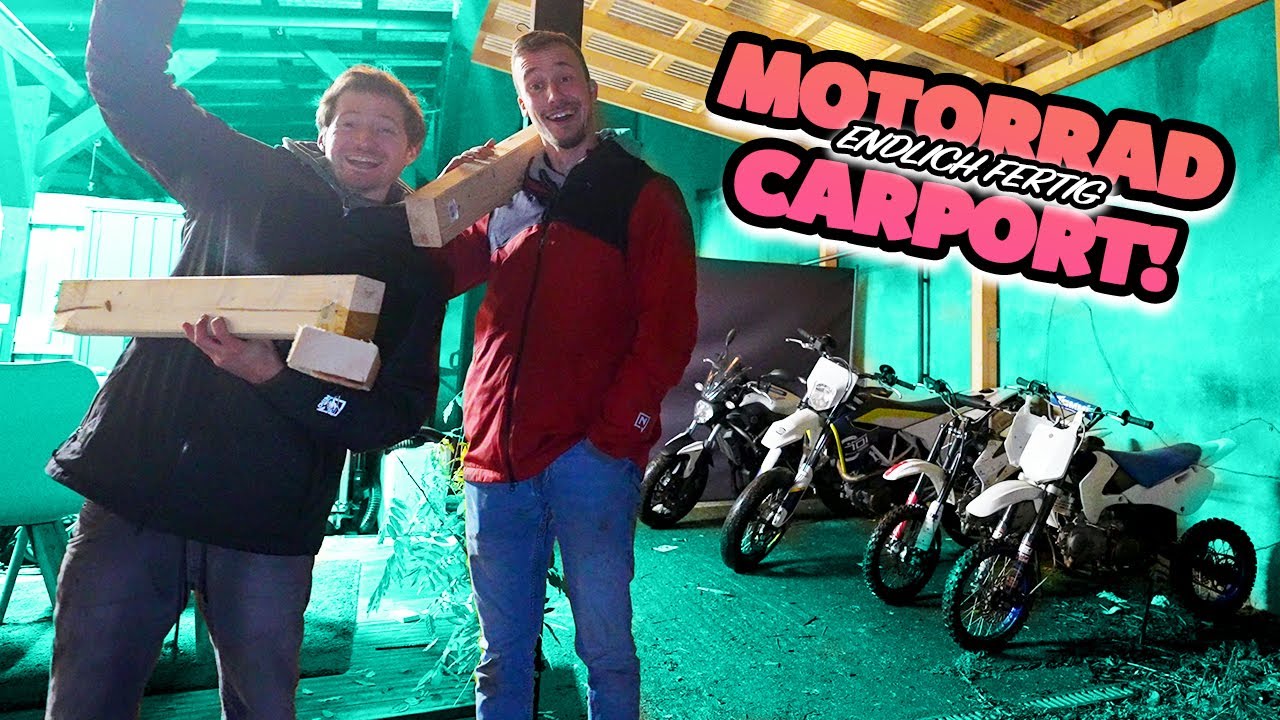 Der MOTORRAD CARPORT ist FERTIG! 😍