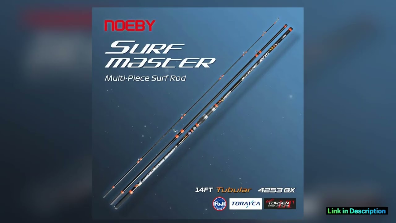 NOEBY 425m 3 Section Surf Casting Fishing Rod 14FT Tubular Carbon Fuji Guide DPS Reel Seat Sinker