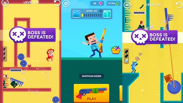 Hitmasters walkthrough (level boss compilation) shotgun mode gameplay / Steve outfit / android ios