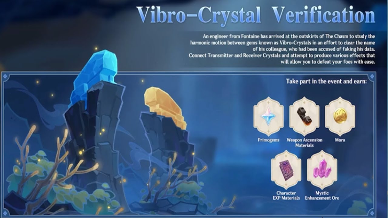 [Claim All Rewards] Vibro-Crystal Verification Event - Genshin Impact 3.5