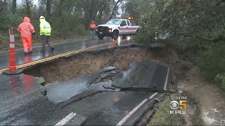 Repairs Of Massive Sinkhole On Highway 35 Slow Going For Caltrans