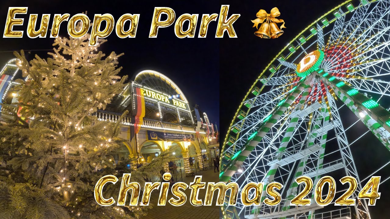 Europa Park Christmas Night Tour & Lake Show 2024 4K