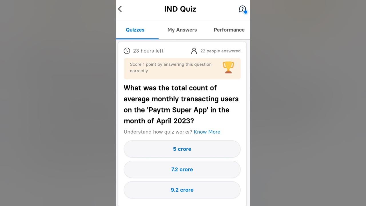 Indmoney Quiz Paytm Average Monthly Transacting Users viral YouTube indmoney-quiz-paytm-average-monthly-transacting-users-viral-youtube