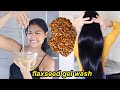 My Flaxseed Hair Wash Day | How to apply flaxseed gel in the shower for hair growth