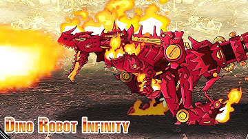 Dino Robot Infinity: Fire Tyrannosaurus + Dino Robot Battle Arena | Eftsei Gaming
