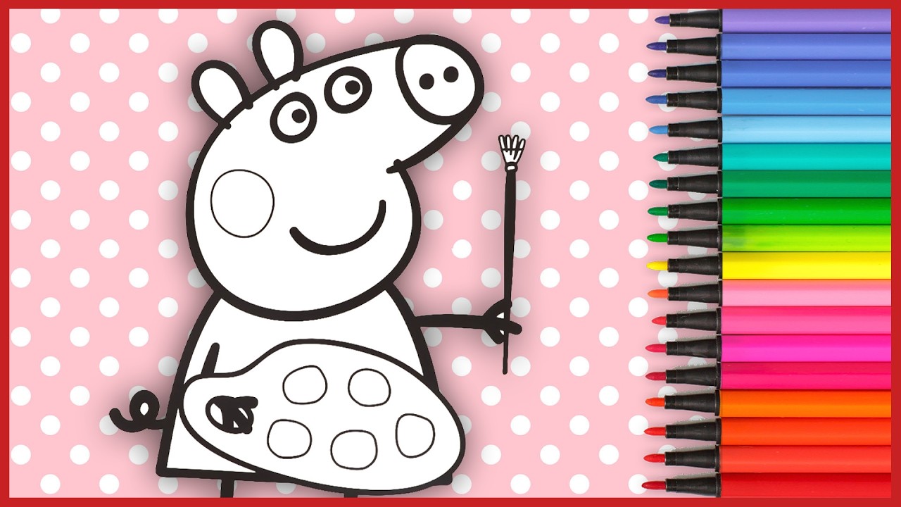 Peppa Pig Peinture | Coloriage Feutres de Peinture