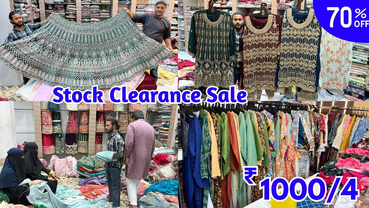 Stock Clearance Sale ₹ 1000/4 Co-Ord Sets #70%off Bridal Gowns Garara Plazzo Angrakha Lehenga Sarees
