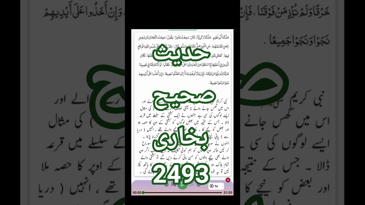 Hadees sahih Bukhari 2493 | Arabic with Urdu translation | #destinationdreamman