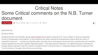 Pao-Yu Ching's Some Critical Comments on the N.B. Turner Document & More (from S4A Livestream 109)