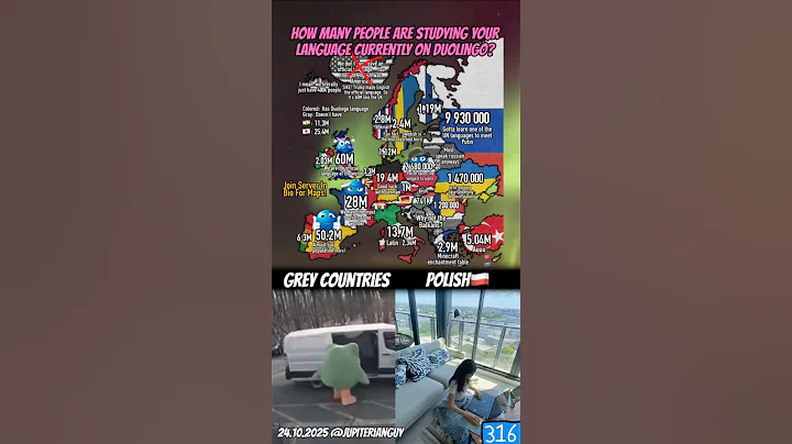 How many people are currently studying your language on Duolingo?🦉 #shorts #map #geography #memes