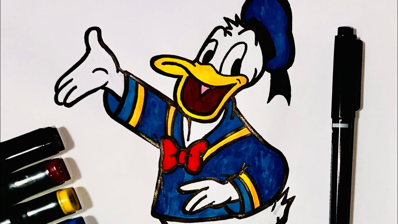 DONALD DUCK | COLORING VIDEO TUTORIAL | FOR KIDS AND ADULTS - YouTube