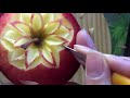 แกะสลักเบื้องต้น ดอกรักเร่ เเอปเปิ้ล How to make a flower from apple
