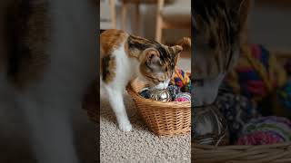 naughty cat stealing things - ball