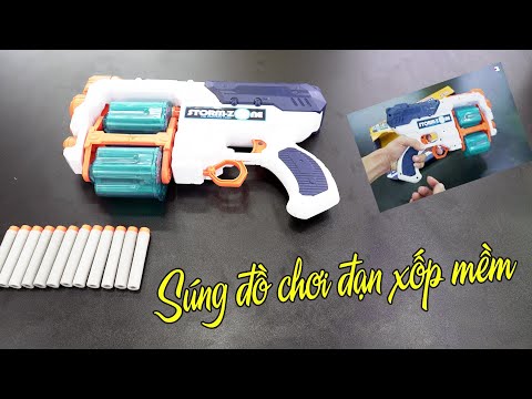 Video Review Đồ chơi súng bắn đạn xốp mềm ổ xoay nòng đôi... - youtube