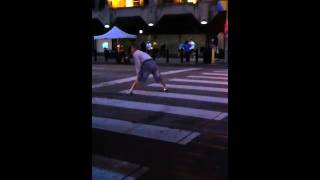 Jean Shorts Guy Stretching