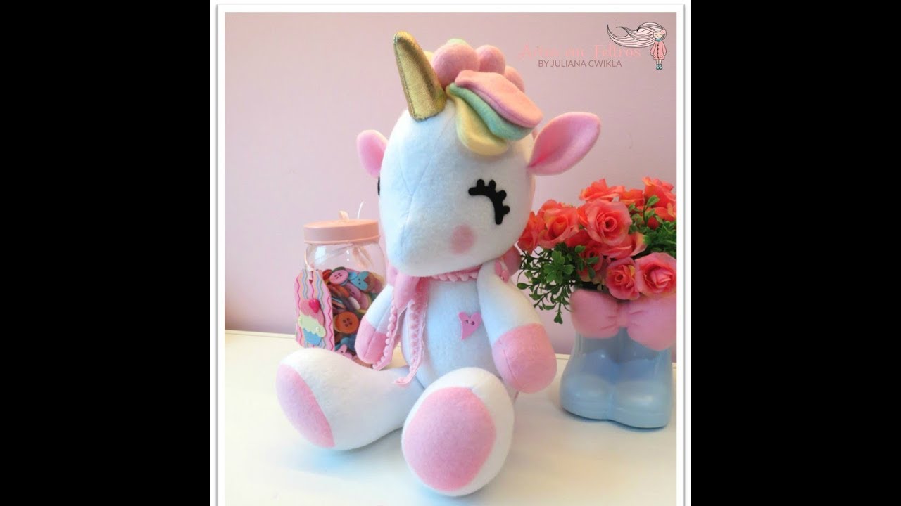 APRENDA A FAZER ESTE LINDO UNICÓRNIO 3D EM PLUSH OU FELTRO