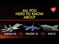 All you need to know about Sukhoi 30 vs Falcon 16 vs Mig 21 #verticalvideo