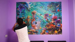 Ravensburger 9000 Kingdom Underwater - jigsaw puzzle time-lapse, hanging on the wall & close-up [4K]