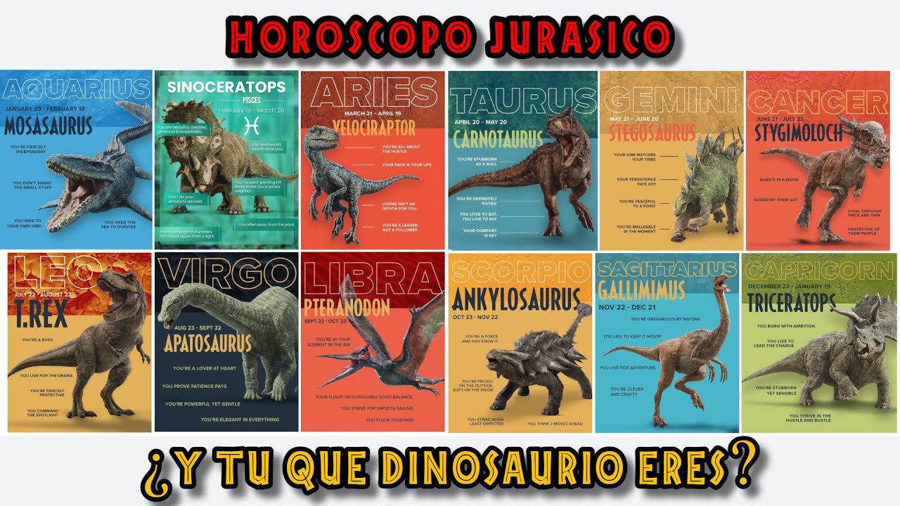 Horóscopo Jurásico | ¿Y tú que dinosaurio eres? | Jurassic Park | Jurassic  World | Horóscopo. - YouTube
