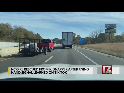 NC teen girl rescued after flashing TikTok hand signals about danger