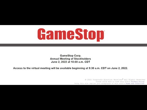 GameStop Annual General Meeting 02 Jun 2022
