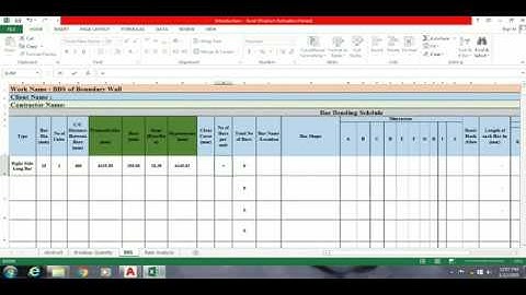 BBS (Bar Bending Schedule) of Boundary Wall In Excel || Civil Zone||