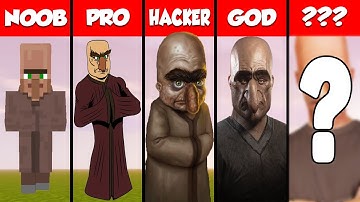 Minecraft VILLAGER PIXEL ART CHALLENGE - NOOB vs PRO vs HACKER vs GOD