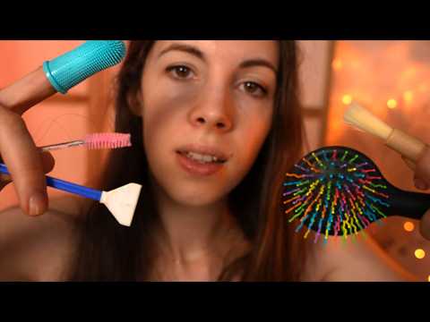 ASMR Brushing Your Ears 👂 Face & Hair for Deep Sleep