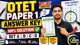 OTET Paper 1 Answer Key 2026 ✅ Complete Solution | Set A, B, C, D |