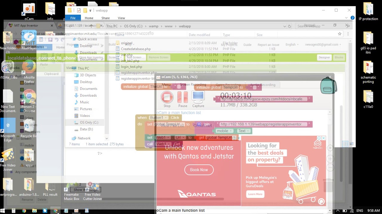 (3) Insert data to local server by mobile phone - MIT app inventor ...