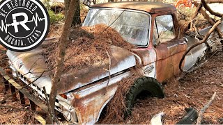 Abandoned Truck Dug Out Of Its Grave After 50 Years | 1965 Ford F100 Buried By Nature | RESTORED