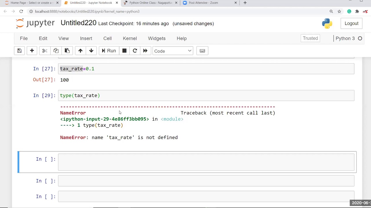Class 03 ( 7 pm batch ) Python Numbers and Variable Assignments part 02 ...
